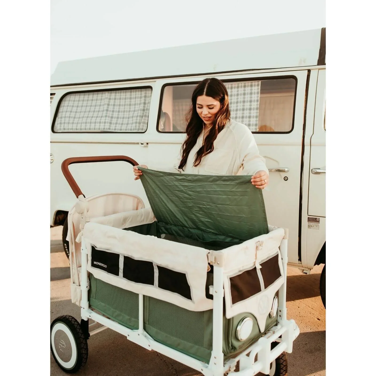 Wonderfold VW4 Volkswagen Stroller Wagon - Green - Image 5