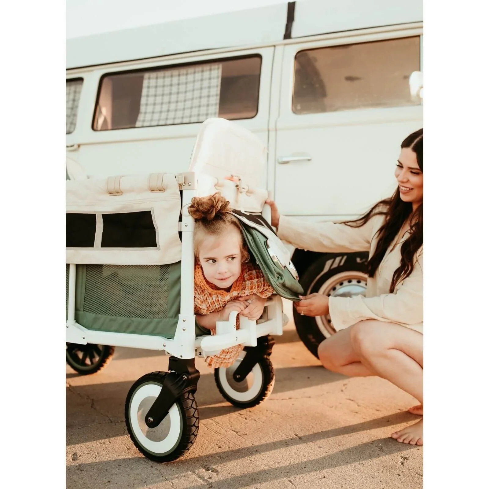 Wonderfold VW4 Volkswagen Stroller Wagon - Green - Image 6