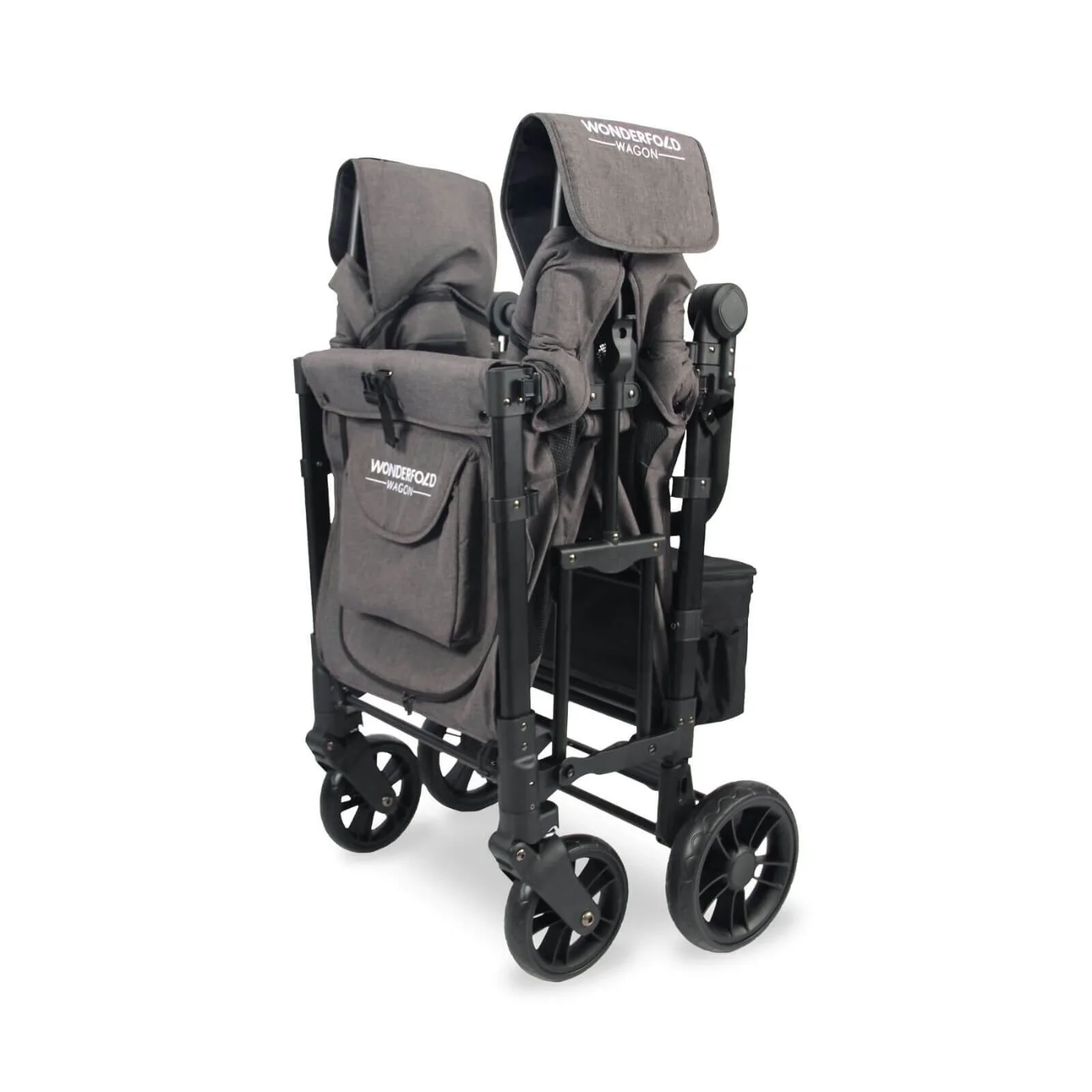 Wonderfold W2 Elite Double Stroller Wagon - Charcoal Grey - Image 11