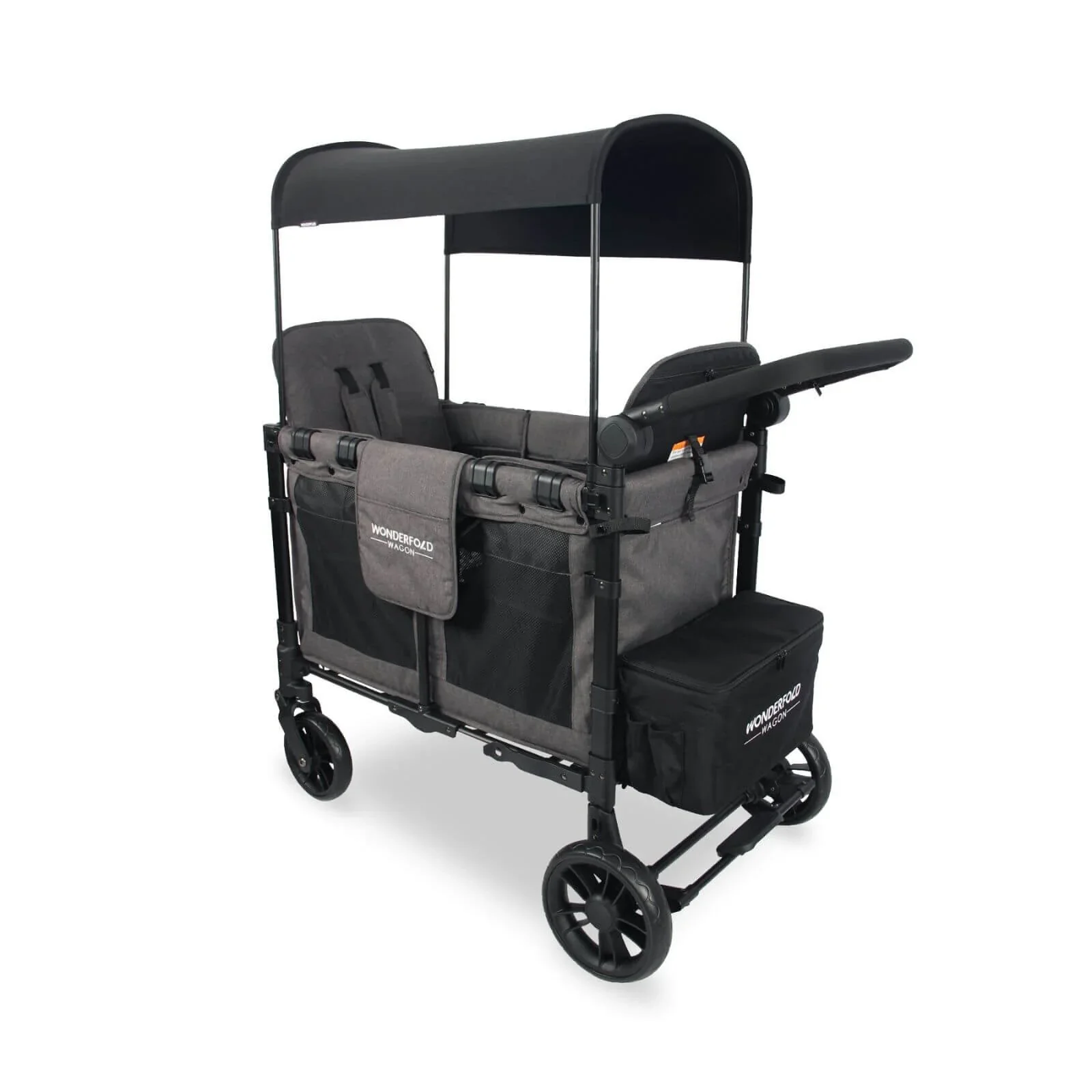 Wonderfold W2 Elite Double Stroller Wagon - Charcoal Grey - Image 2