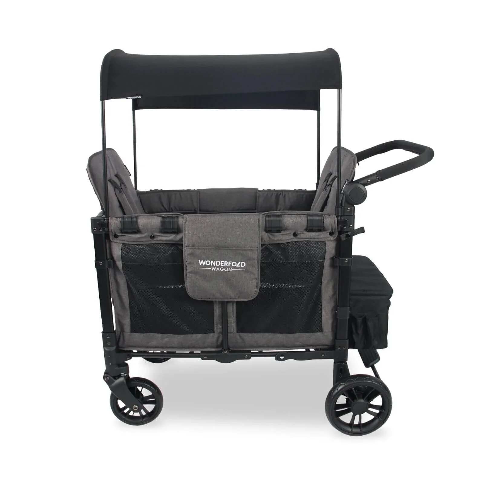 Wonderfold W2 Elite Double Stroller Wagon - Charcoal Grey - Image 3