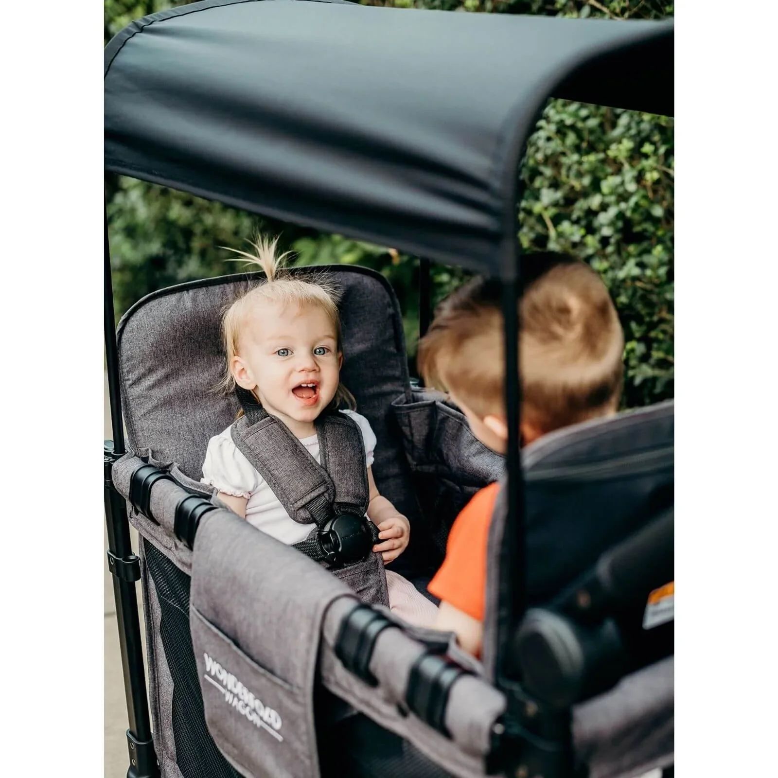 Wonderfold W2 Elite Double Stroller Wagon - Charcoal Grey - Image 5