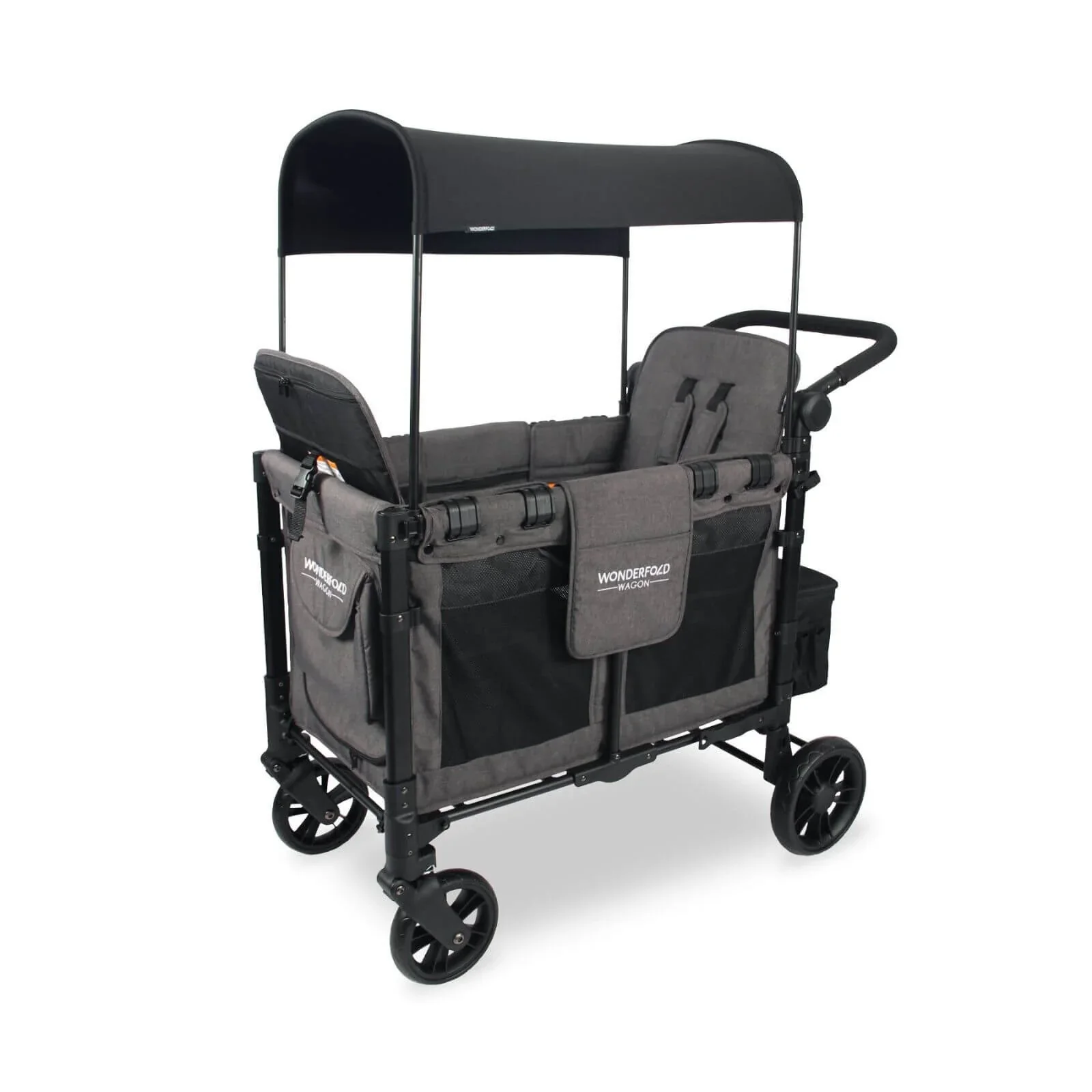 Wonderfold W2 Elite Double Stroller Wagon - Charcoal Grey - Image 8