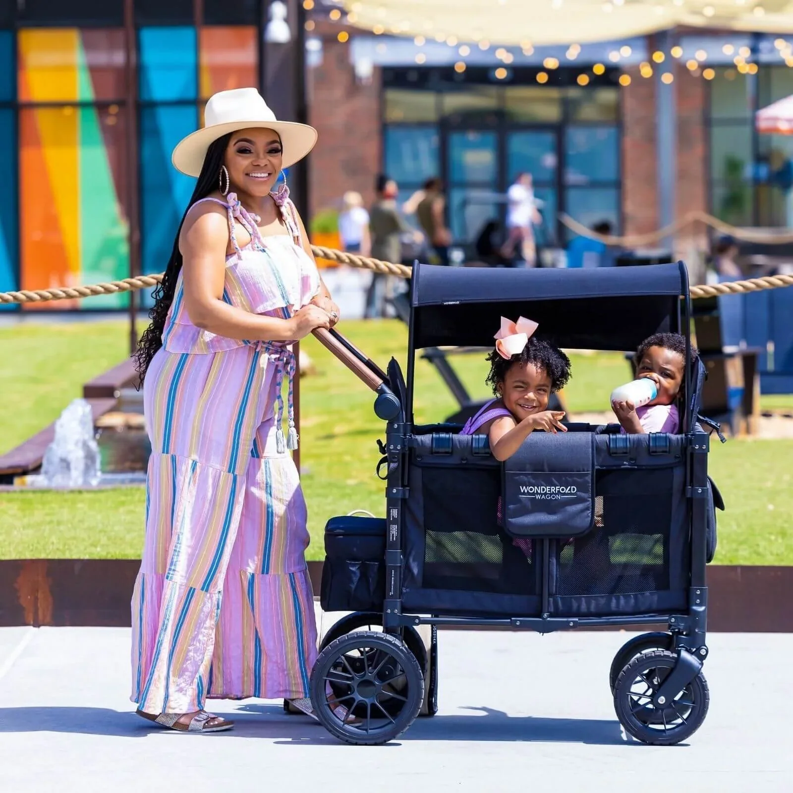 Wonderfold W2 Luxe Double Wagon - Volcanic Black - Image 5