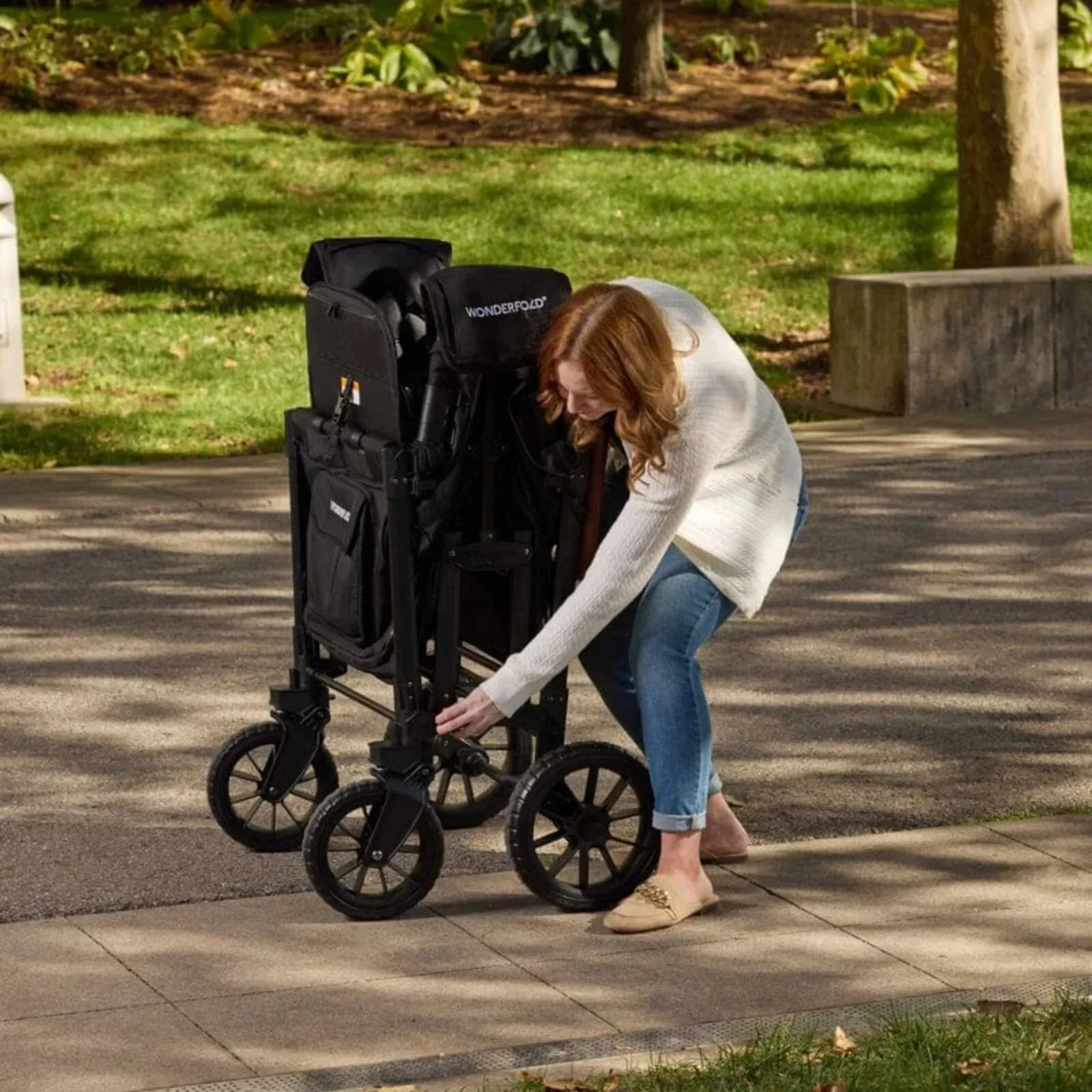 Wonderfold W2 Luxe Pro Stroller Wagon - Charcoal Grey - Image 16