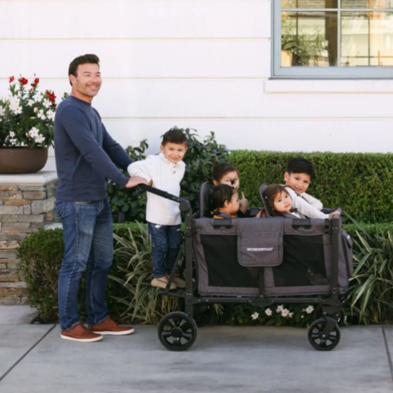 Wonderfold W4 Elite Pro Stroller Wagon - Charcoal Grey - Image 14