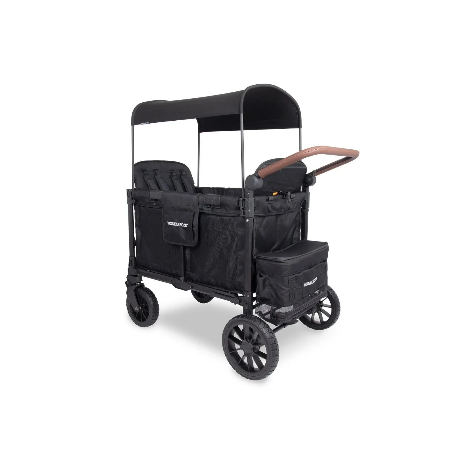 Wonderfold W4 Luxe Pro Stroller Wagon - Jet Black - Image 2