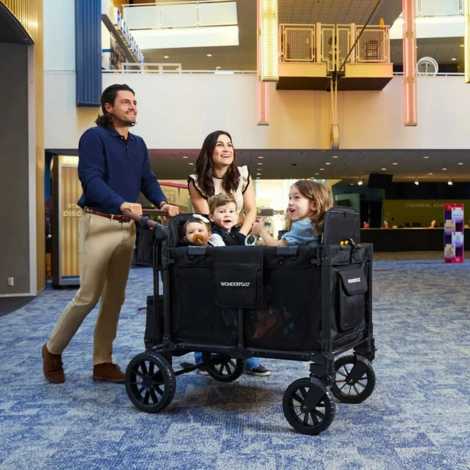 Wonderfold W4 Luxe Pro Stroller Wagon - Jet Black - Image 21
