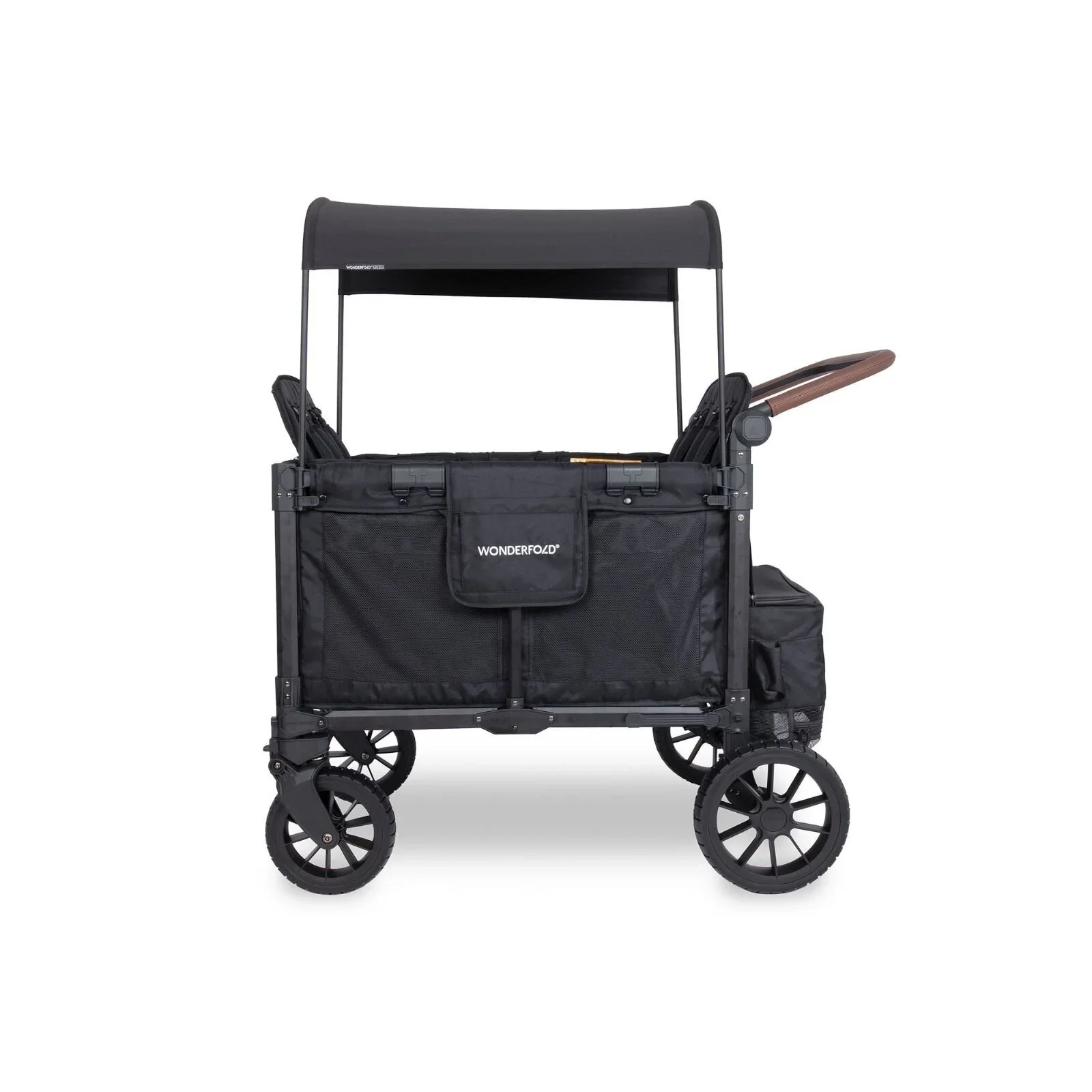 Wonderfold W4 Luxe Pro Stroller Wagon - Jet Black - Image 8