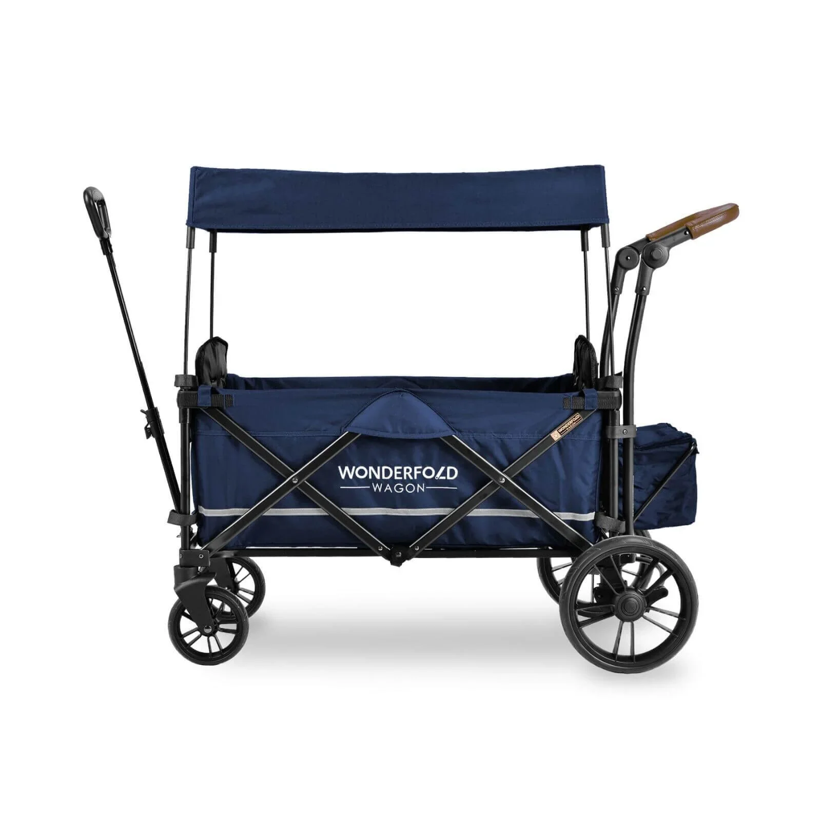 Wonderfold X2 Push & Pull Double Stroller Wagon - Midnight Blue - Image 3