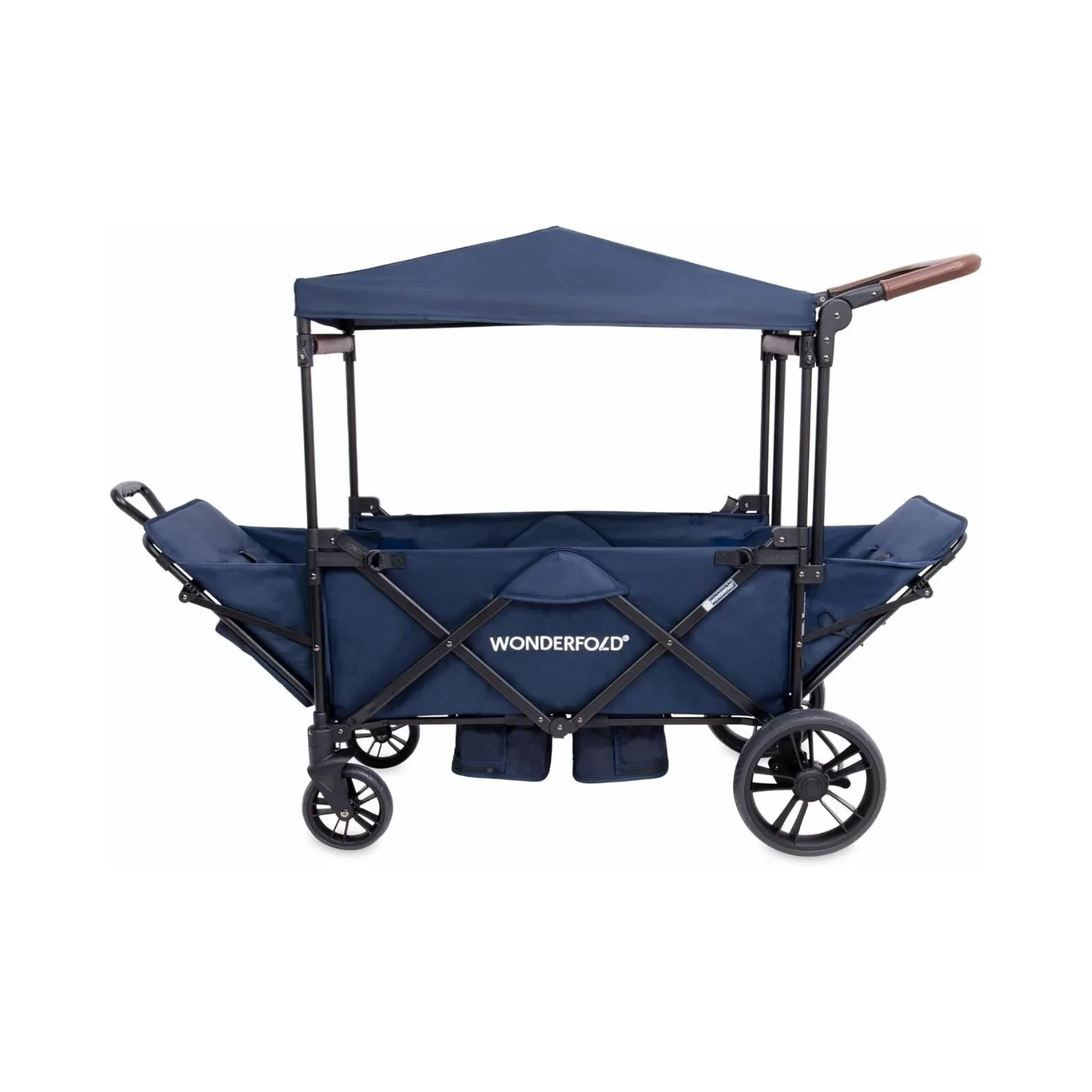 Wonderfold X2R Push & Pull Quad Stroller Wagon - Sapphire Navy - Image 3