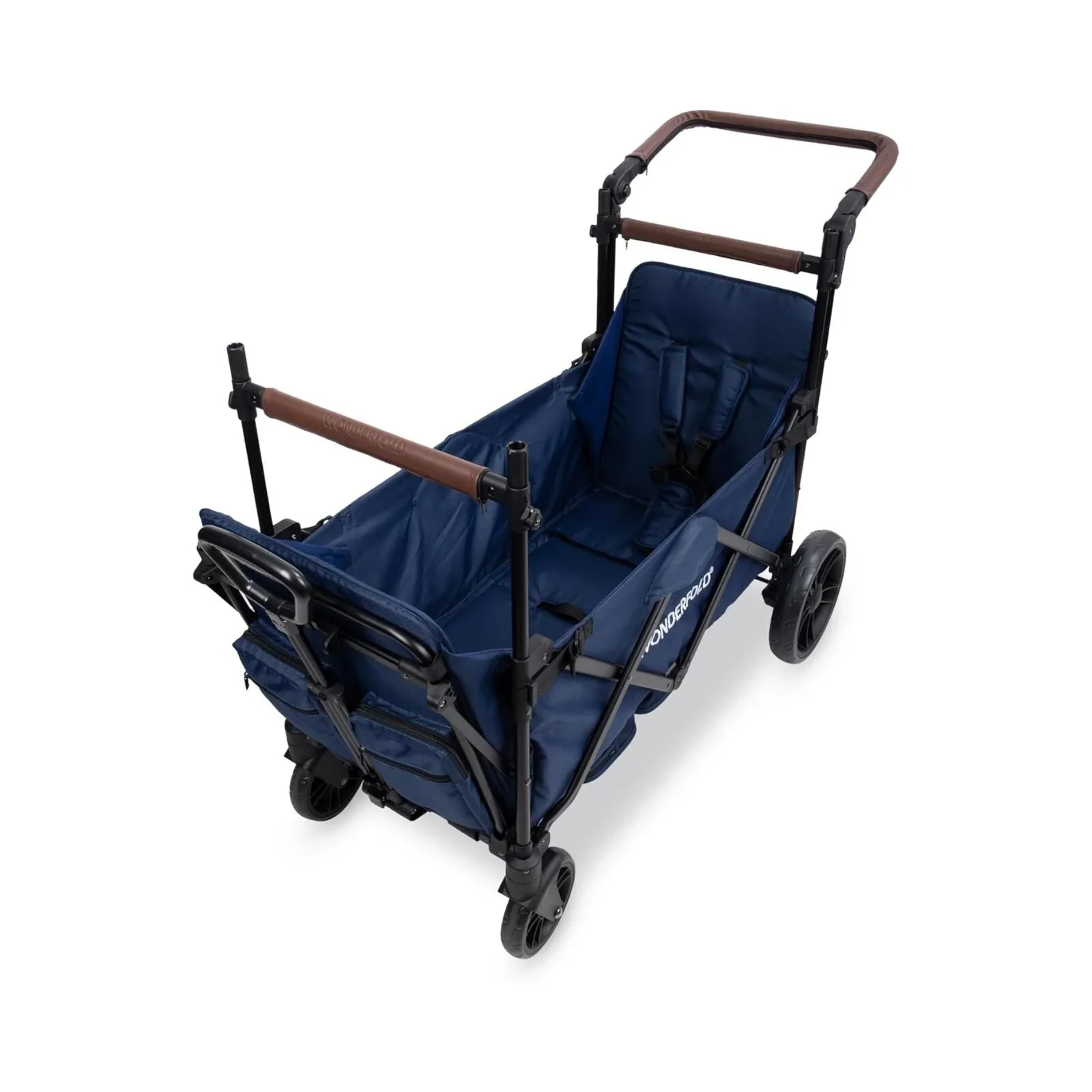 Wonderfold X2R Push & Pull Quad Stroller Wagon - Sapphire Navy - Image 5