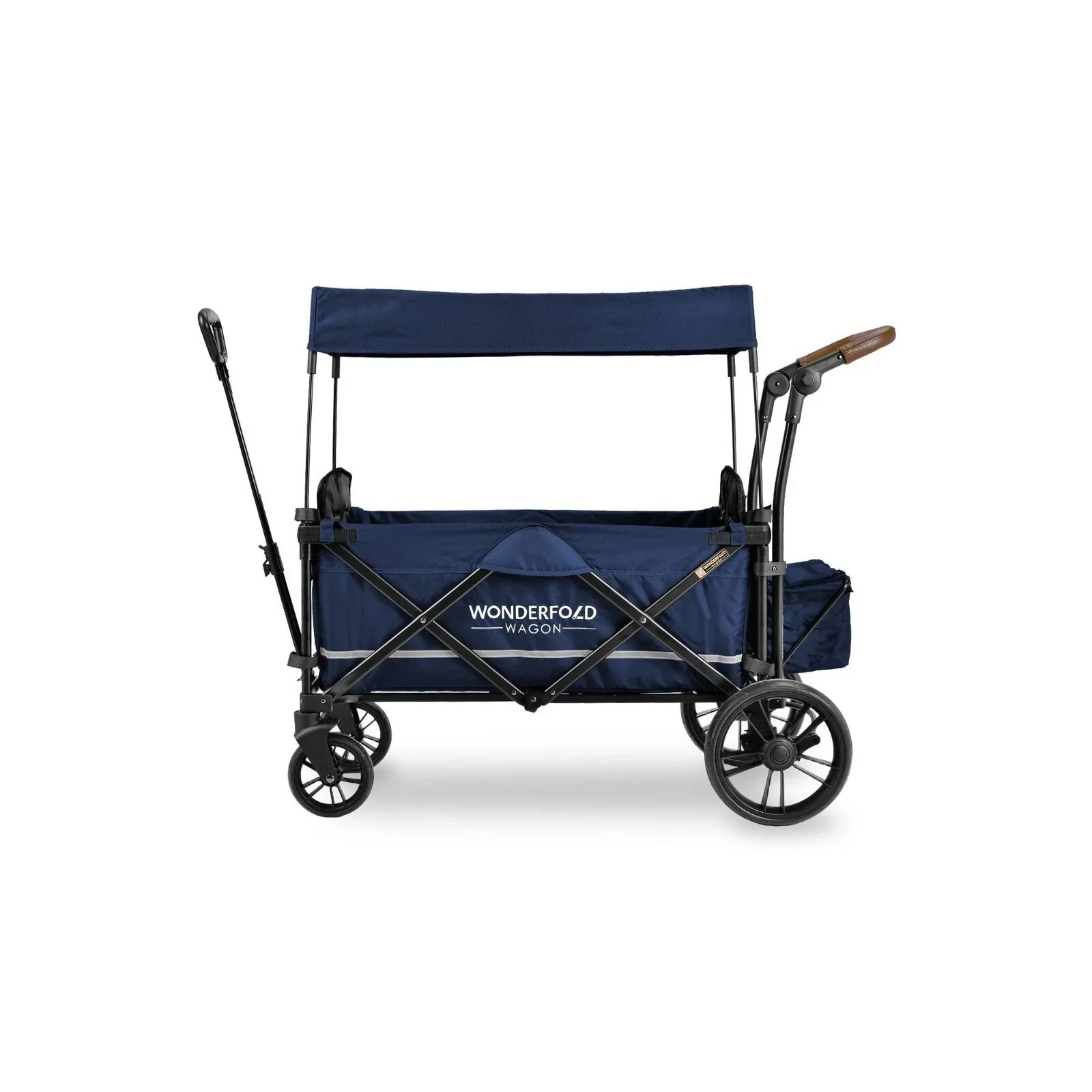 Wonderfold X4R Push and Pull Quad Stroller Wagon - Sapphire Navy - Image 3