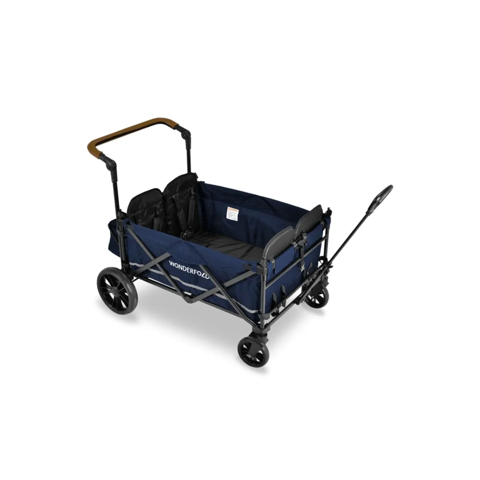 Wonderfold X4R Push and Pull Quad Stroller Wagon - Sapphire Navy - Image 4