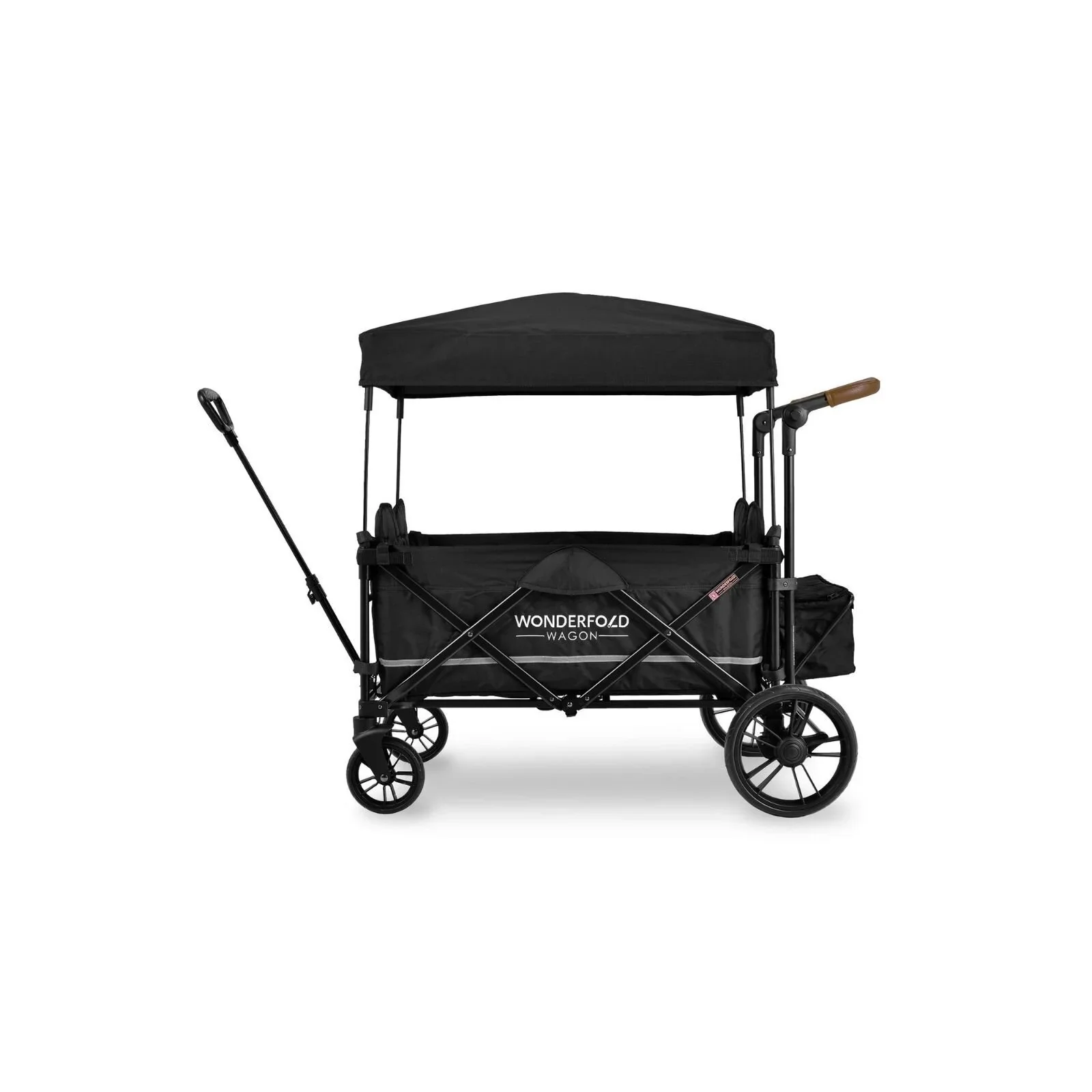 Wonderfold X4R Push and Pull Quad Stroller Wagon - Black - Image 3