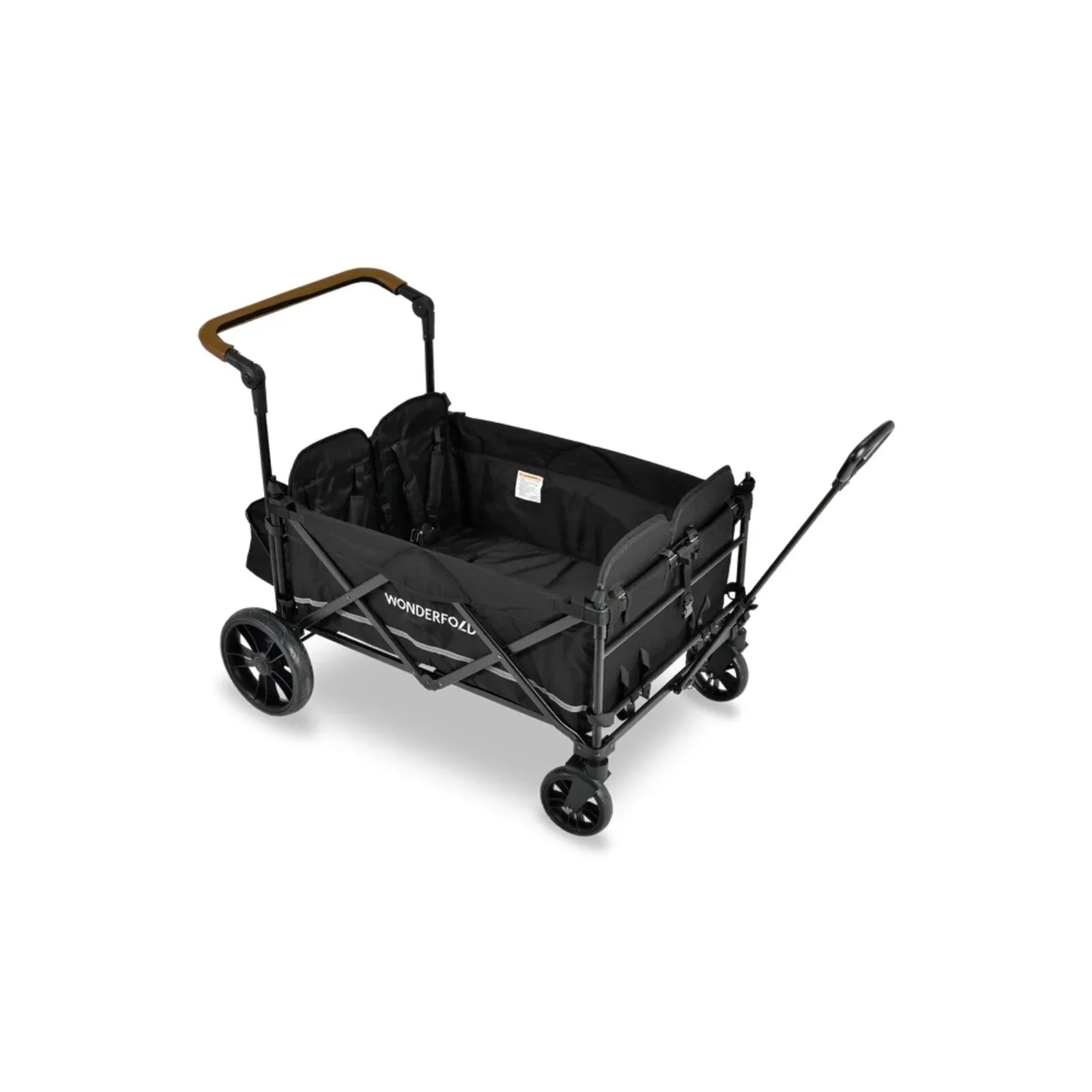 Wonderfold X4R Push and Pull Quad Stroller Wagon - Black - Image 4