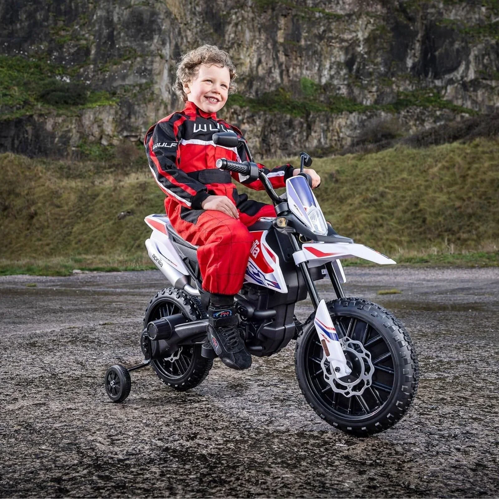 Xootz Aprilia 12V Electric Motorbike Ride On with Lithium Battery - White - Image 7