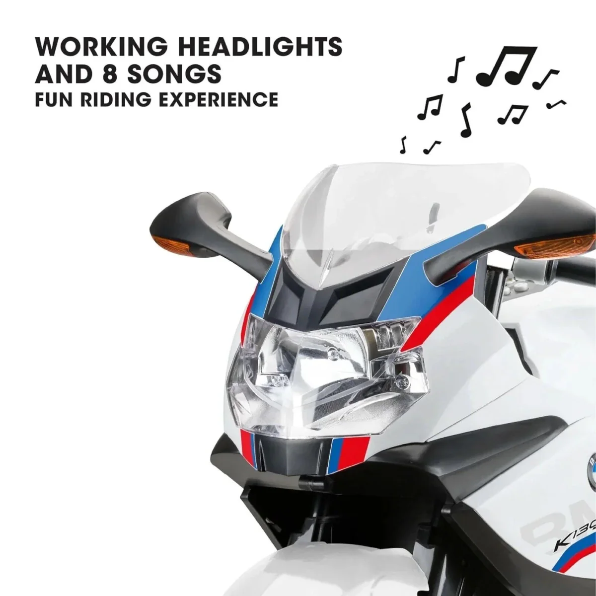 Xootz BMW 12.8V Electric Motorbike Ride On with Lithium Battery - White - Image 8