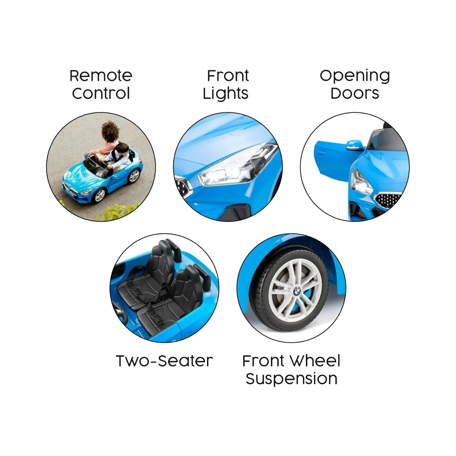 Xootz BMW Z4 12V Electric Ride On with Lithium Battery - Blue - Image 4