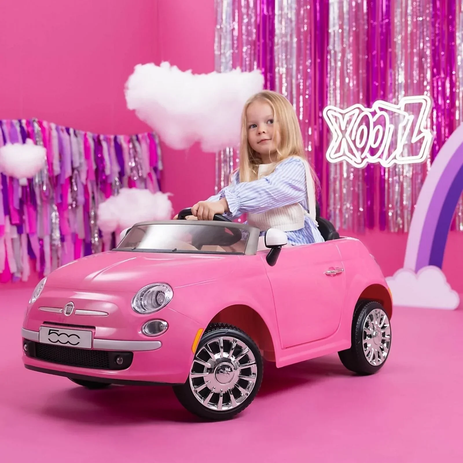 Xootz Fiat 500 12V Electric Ride On - Pink - Image 10