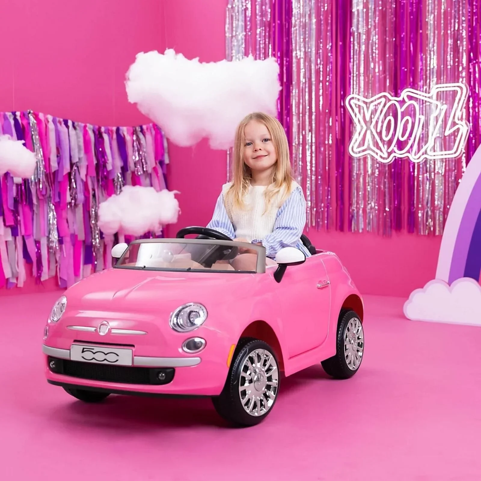 Xootz Fiat 500 12V Electric Ride On - Pink - Image 11