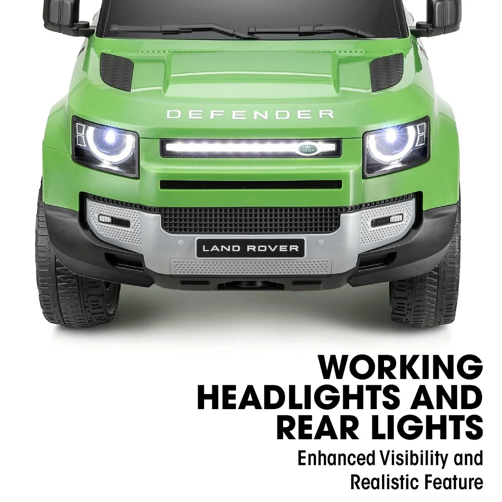 Xootz Land Rover Defender 12V Electric Ride On with Lithium Battery - Green - Image 4