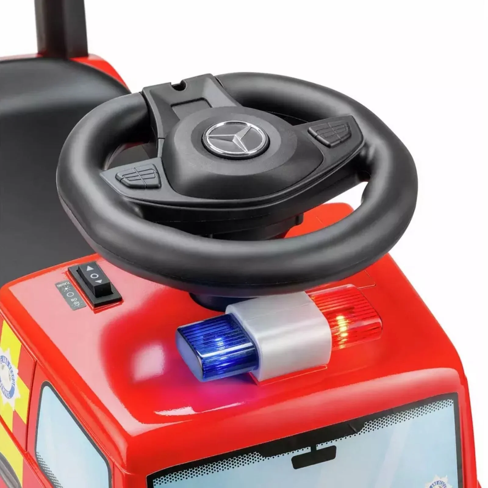Xootz Mercedes-Benz Fire Engine Foot-to-Floor Ride On - Red - Image 3