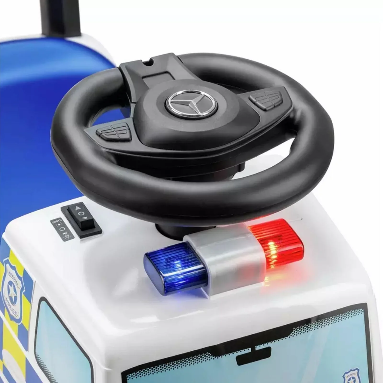 Xootz Mercedes-Benz Police Foot-to-Floor Ride On - White - Image 3