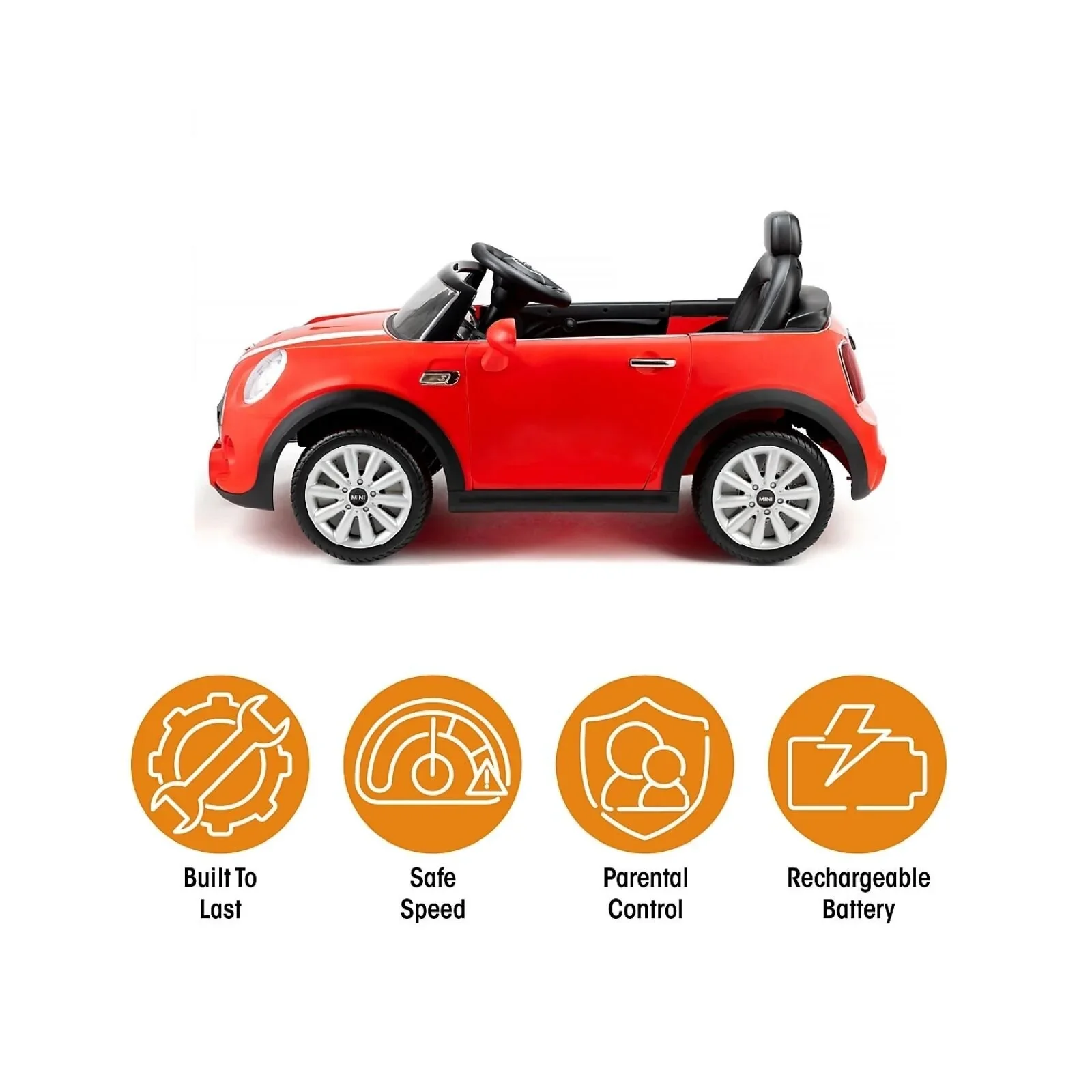 Xootz Mini Cooper Convertible 12V Electric Ride On - Red - Image 2