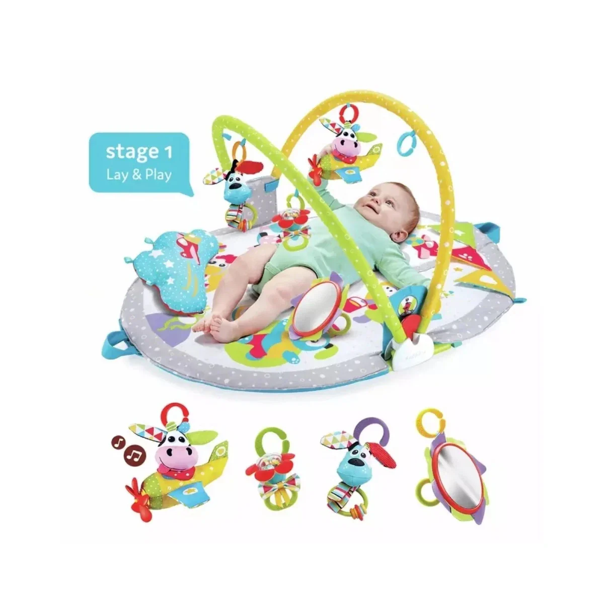 Yookidoo Baby Gym Lay to Sit-Up Playmat - Image 3