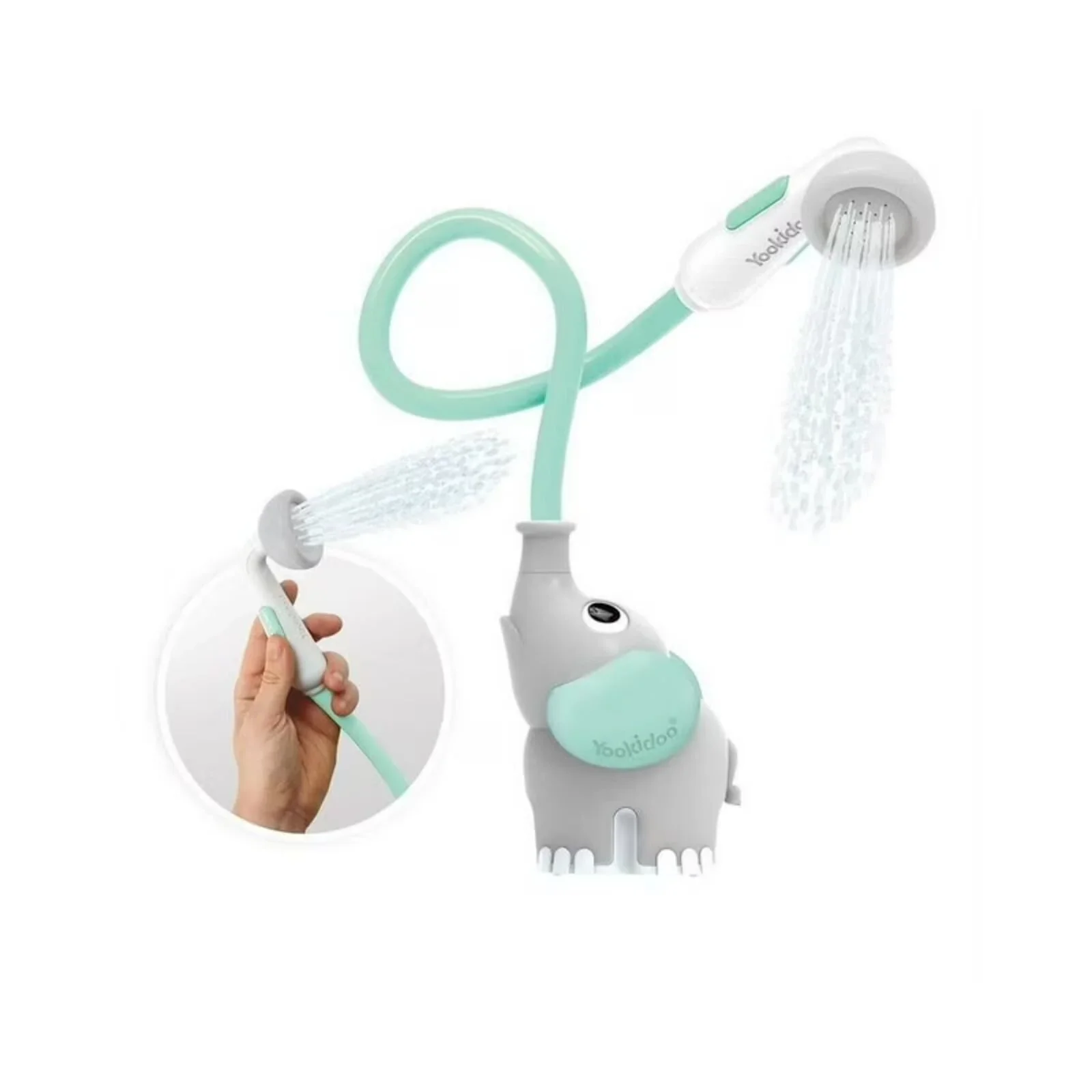 Yookidoo Baby Shower Bath Toy Elephant - Turquoise - Image 3
