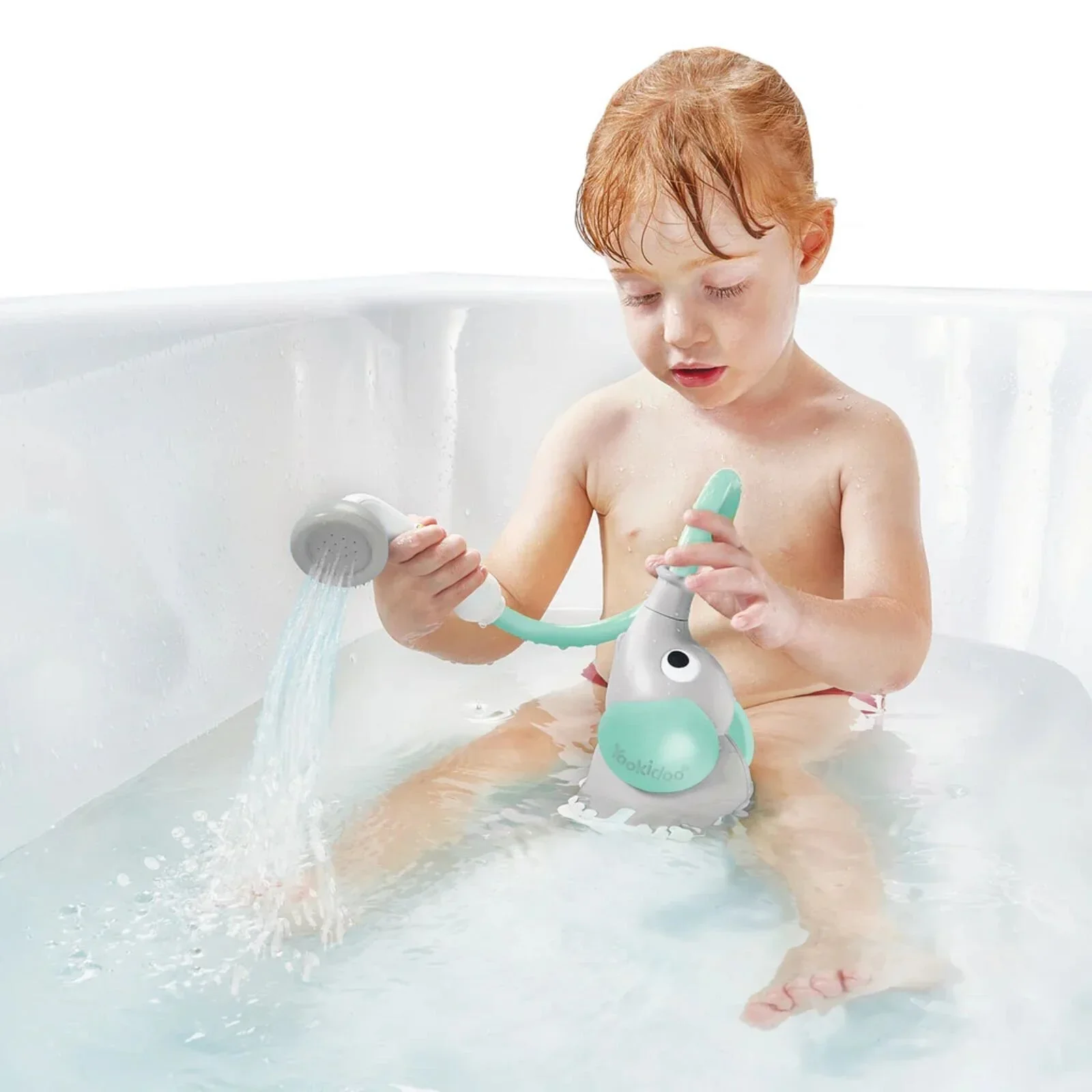 Yookidoo Baby Shower Bath Toy Elephant - Turquoise - Image 6