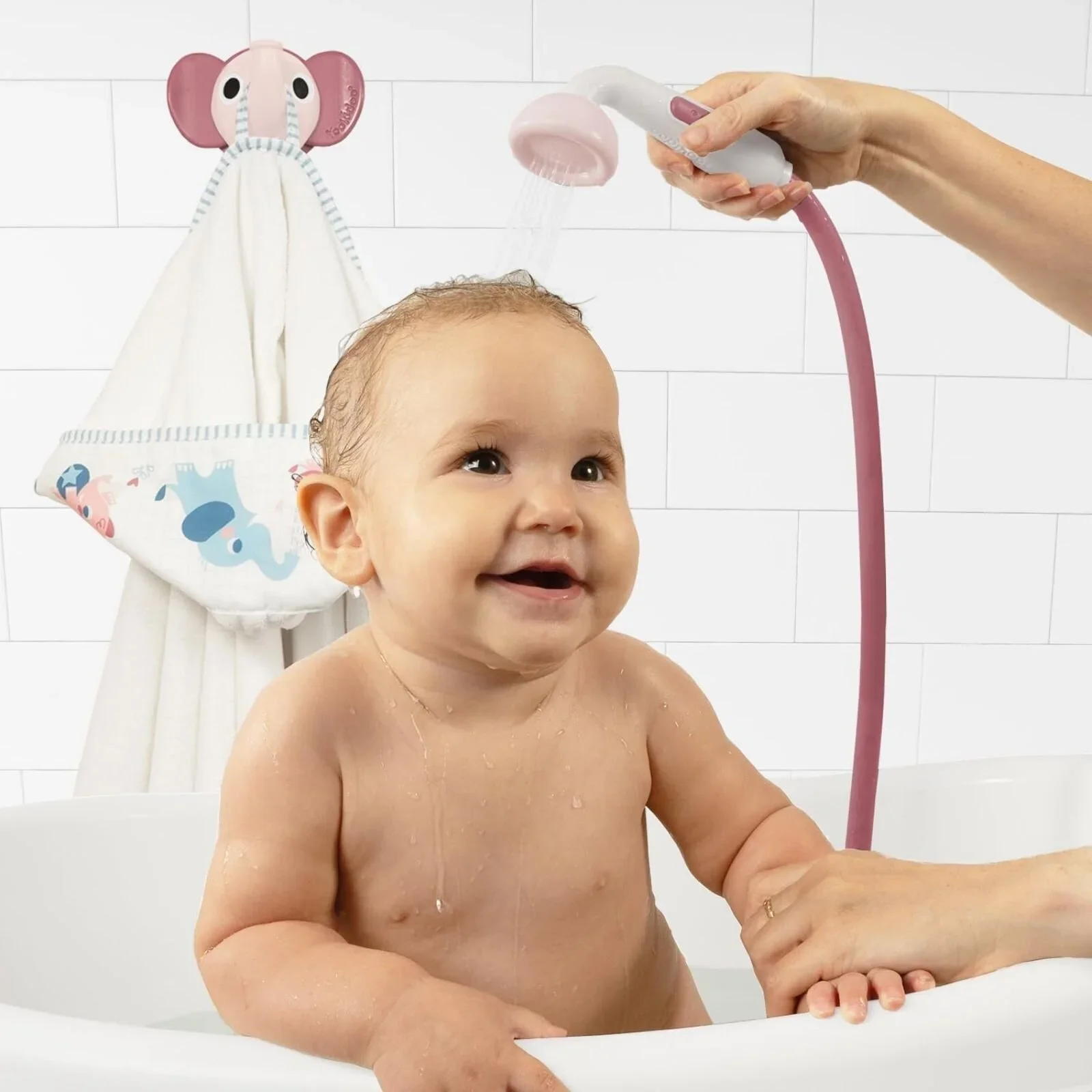 Yookidoo Baby Shower Gift Set Elephant - Blush Pink - Image 5