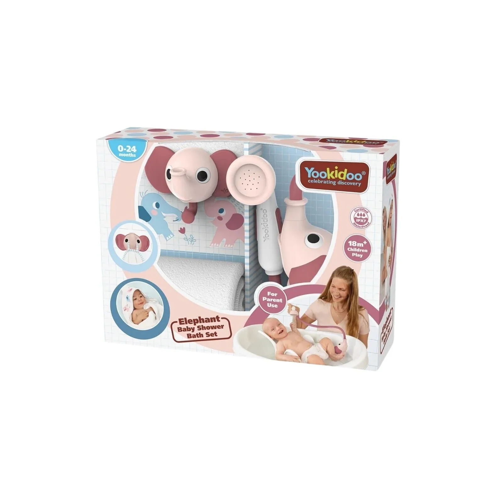Yookidoo Baby Shower Gift Set Elephant - Blush Pink - Image 8