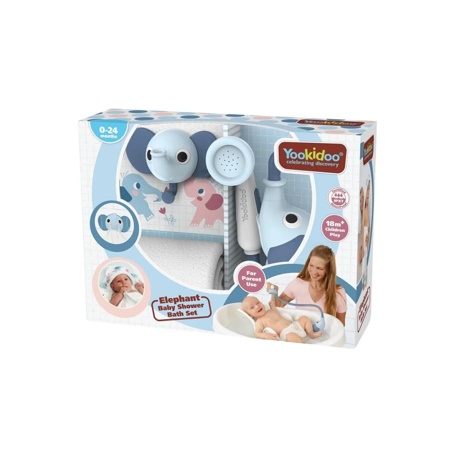 Yookidoo Baby Shower Gift Set Elephant - Cloudy Blue - Image 10