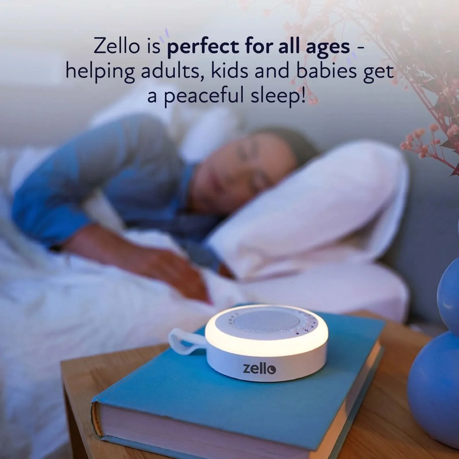 Zello Portable White Noise Machine & Nightlight Baby Sleep Aid - Image 5